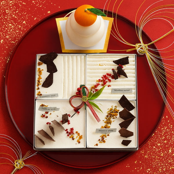 shirokane sweet TOKYO スクエアスイーツ白いスイーツおせち 4種Mixスイーツアソート
(ムースフロマージュ、ドゥーブルフロマージュ、ショートケーキ(イチゴ、オレンジ))