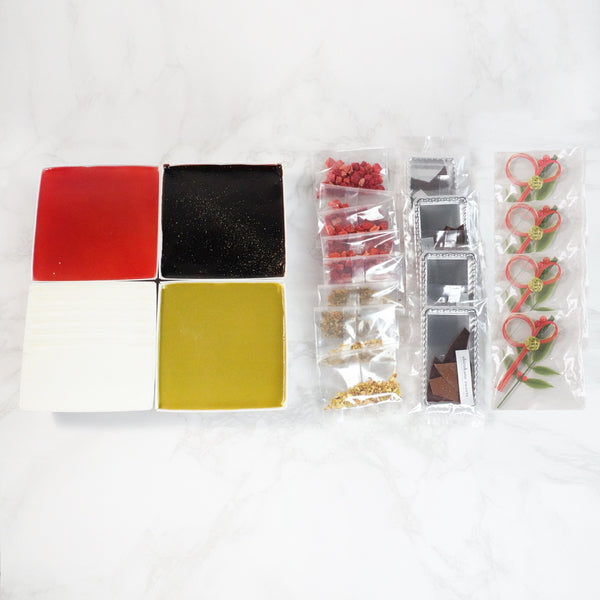 shirokane sweet TOKYO スクエアスイーツおせち 4種Mixスイーツアソート
(オレンジショート、ミロワールフランボワーズ、ミロワールショコラ、ミロワールピスターシュ)