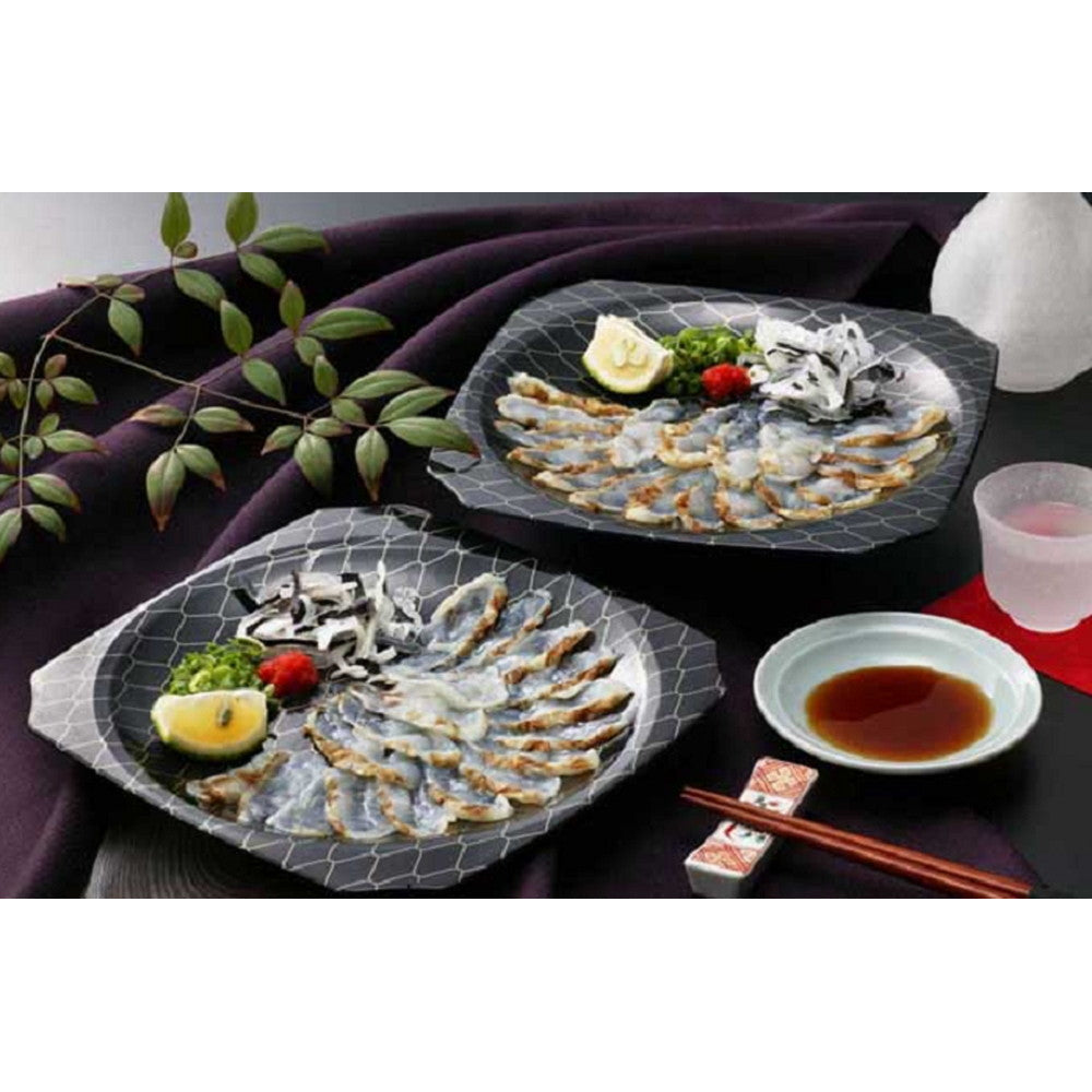 大分豊後産とらふぐ炙り (とらふぐ炙り25g、とらふぐ皮10g、ぽん酢10g、もみじおろし2g、乾燥ねぎ2g)×2皿