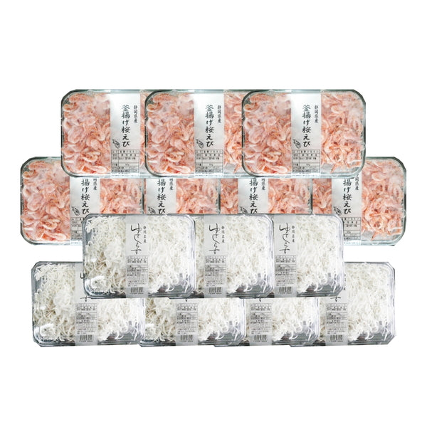 静岡 「石原水産」 駿河湾産 釜揚げ桜えび&しらすセット(釜揚げ桜えび80g×7・ゆでしらす130g×7)
