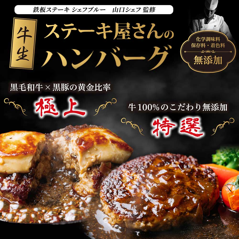 【ギフトカード】ステーキ屋さんの極上&特選牛生ハンバーグ 桔梗-Kikyo-(ハンバーグ2種計5個ソース付き)