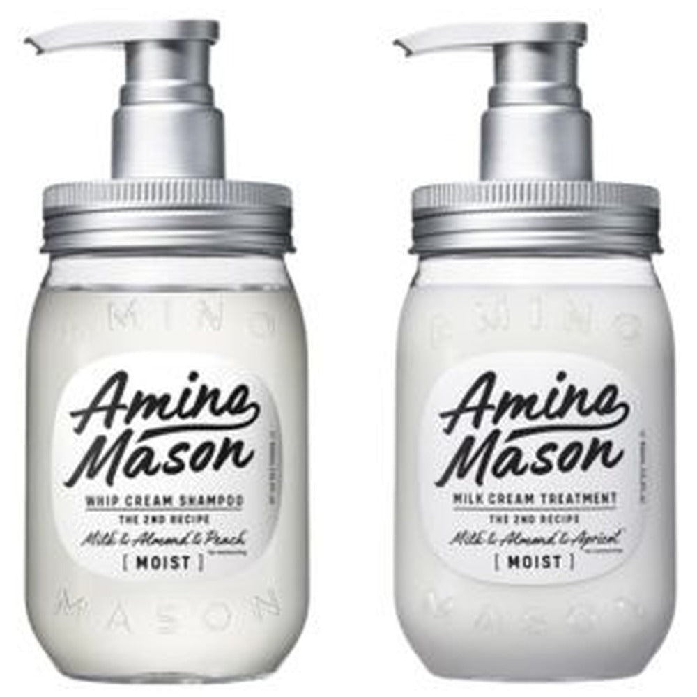 Amino Mason(アミノメイソン) ディープモイスト ホイップクリーム シャンプー&トリートメント 本体セット 各450ml【4個】