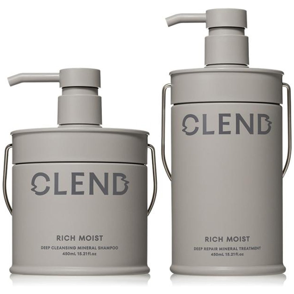 CLEND(クレンド) リッチモイスト ディープクレンジング ミネラルシャンプー&トリートメント 本体セット 各450ml【4個】