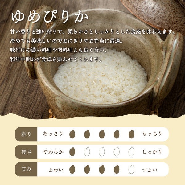 北海道産ゆめぴりか 2kg×3個(合計6kg)
