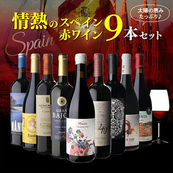 情熱のスペイン赤ワイン9本セット【クール便】
