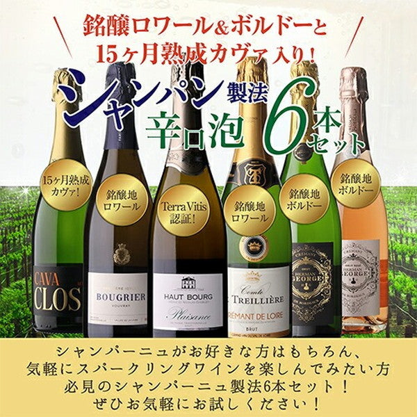 シャンパン製法 辛口泡6本セット【クール便】
