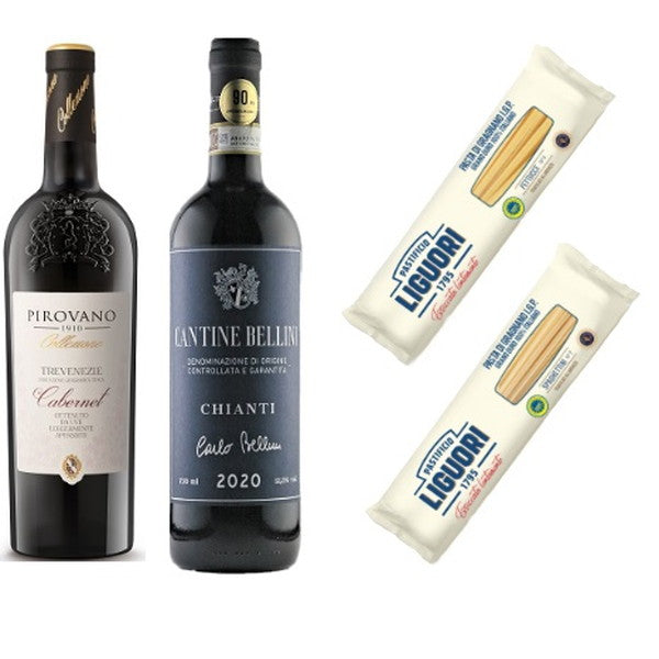 2種類のパスタに合わせるイタリア赤ワイン2本セット(パスタ2種・赤ワイン2本)