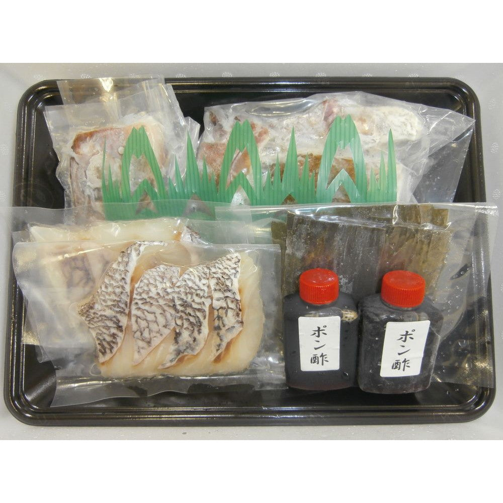 徳島 「吟月」 鳴門鯛の鍋 鯛(切身・アラ)400g、ポン酢50ml×2本、ダシ昆布