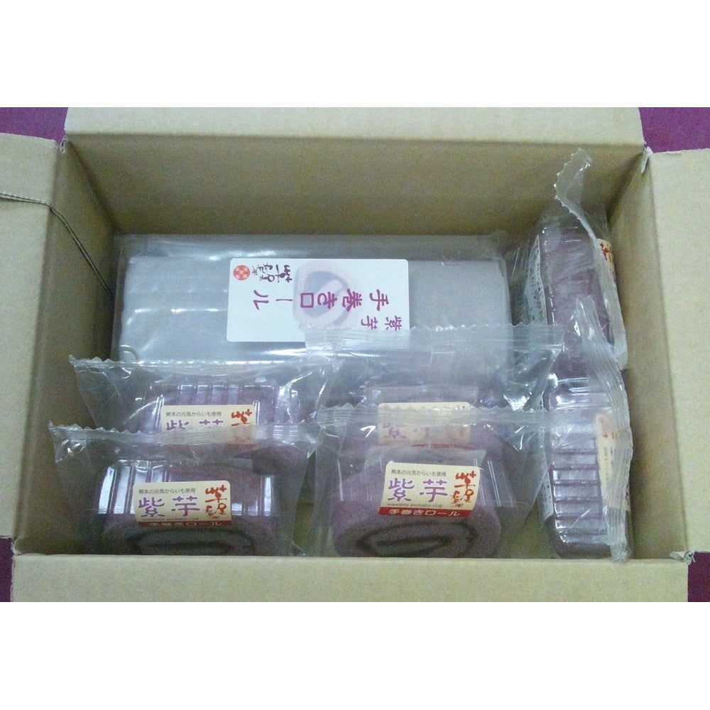 熊本 「芋屋長兵衛」 紫芋ロールセット【紫芋ロール1本 紫芋ロールスライス6個】