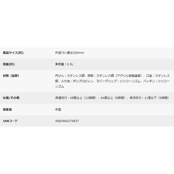 キャプテンスタッグ HDカラビナボトル500(コヨーテタン)