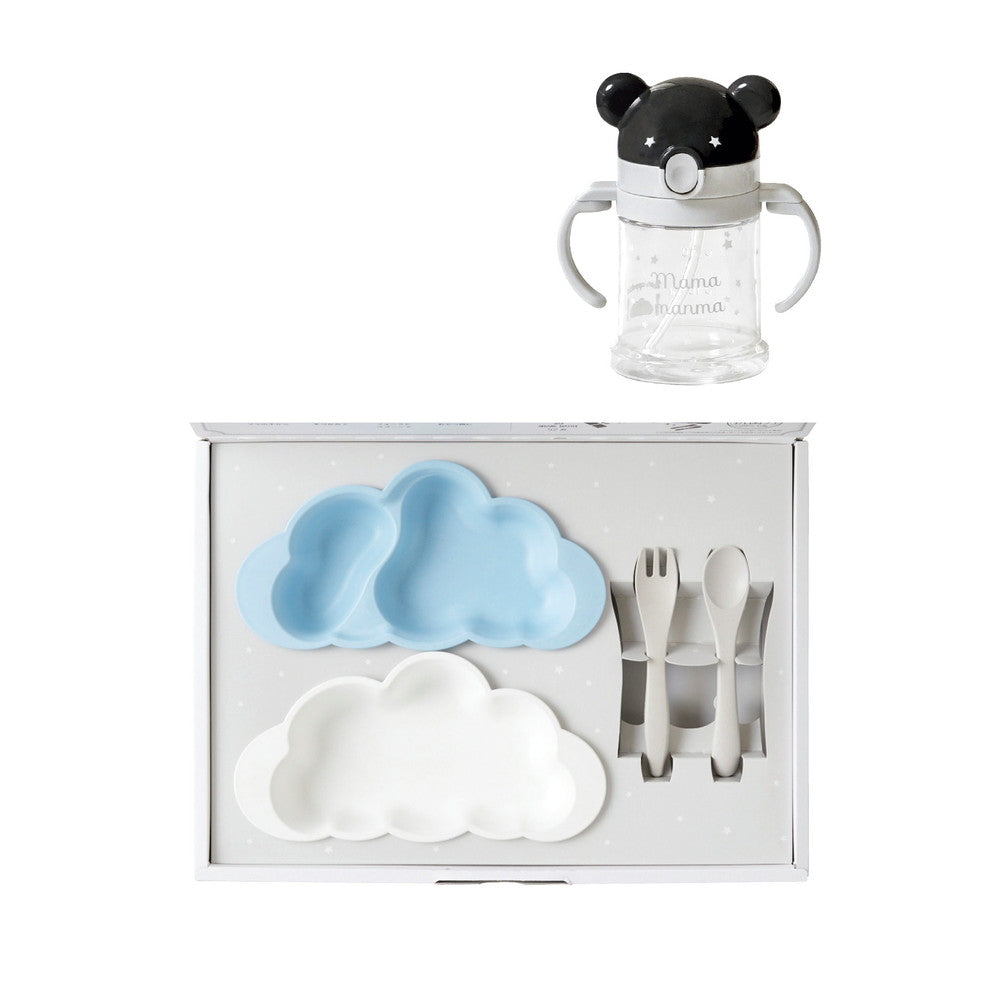 【ギフトカード】10 mois(ディモワ)マママンマ プレートセット＆マグ ブルー