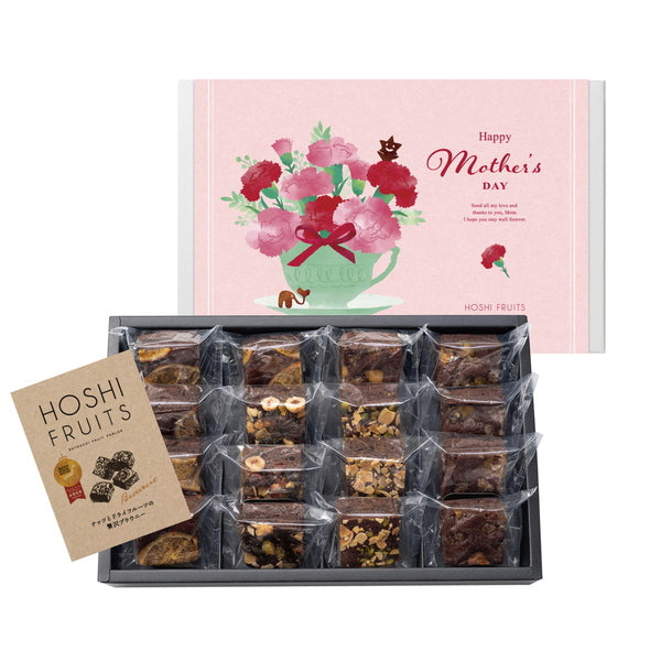 【母の日ギフト】Mホシフルーツ　母の日　ナッツとドライフルーツの贅沢ブラウニー　１６個