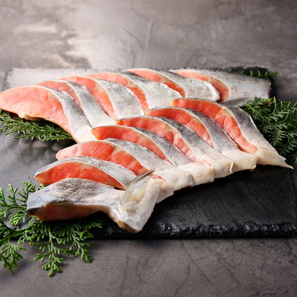 【お歳暮熨斗】低温熟成　塩紅鮭　半身姿切身（個別包装）