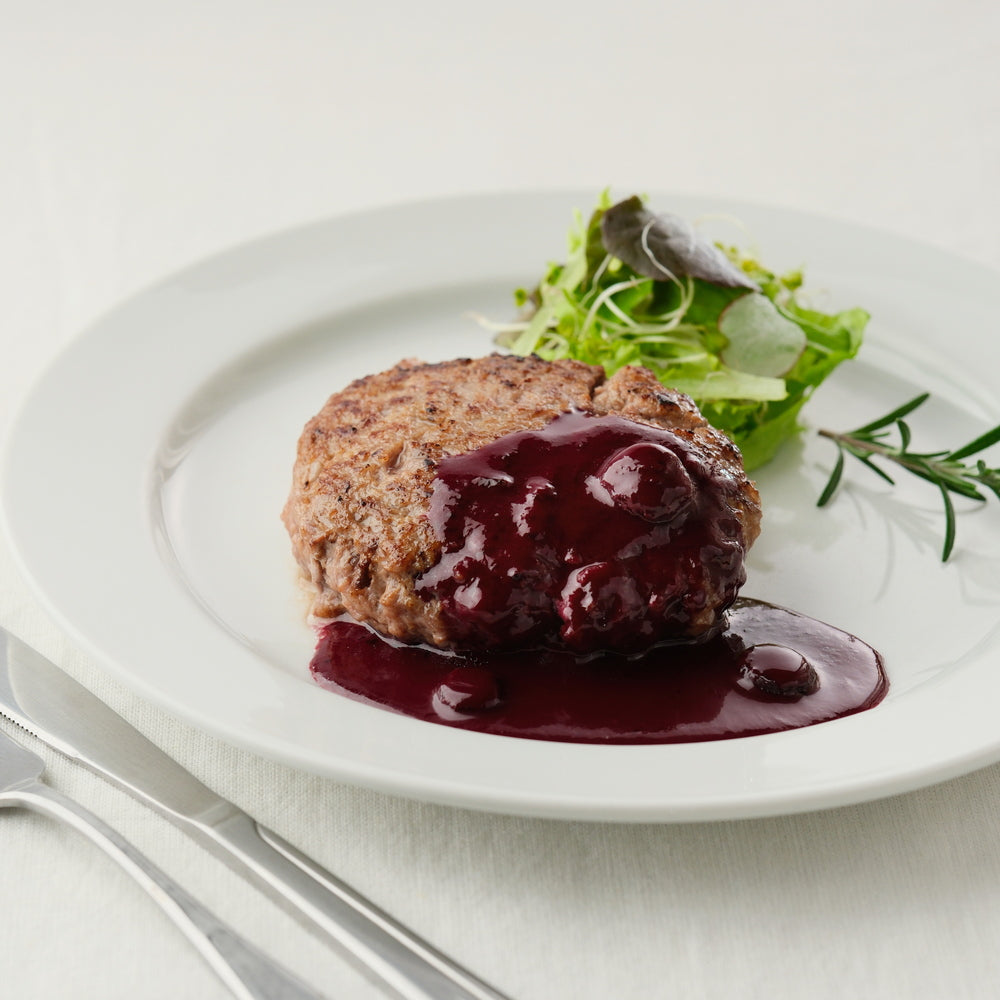 【ギフトカード】1日1組限定フレンチ 「ル ソルシエ」監修ブルーベリーソースと長萩和牛ハンバーグセット