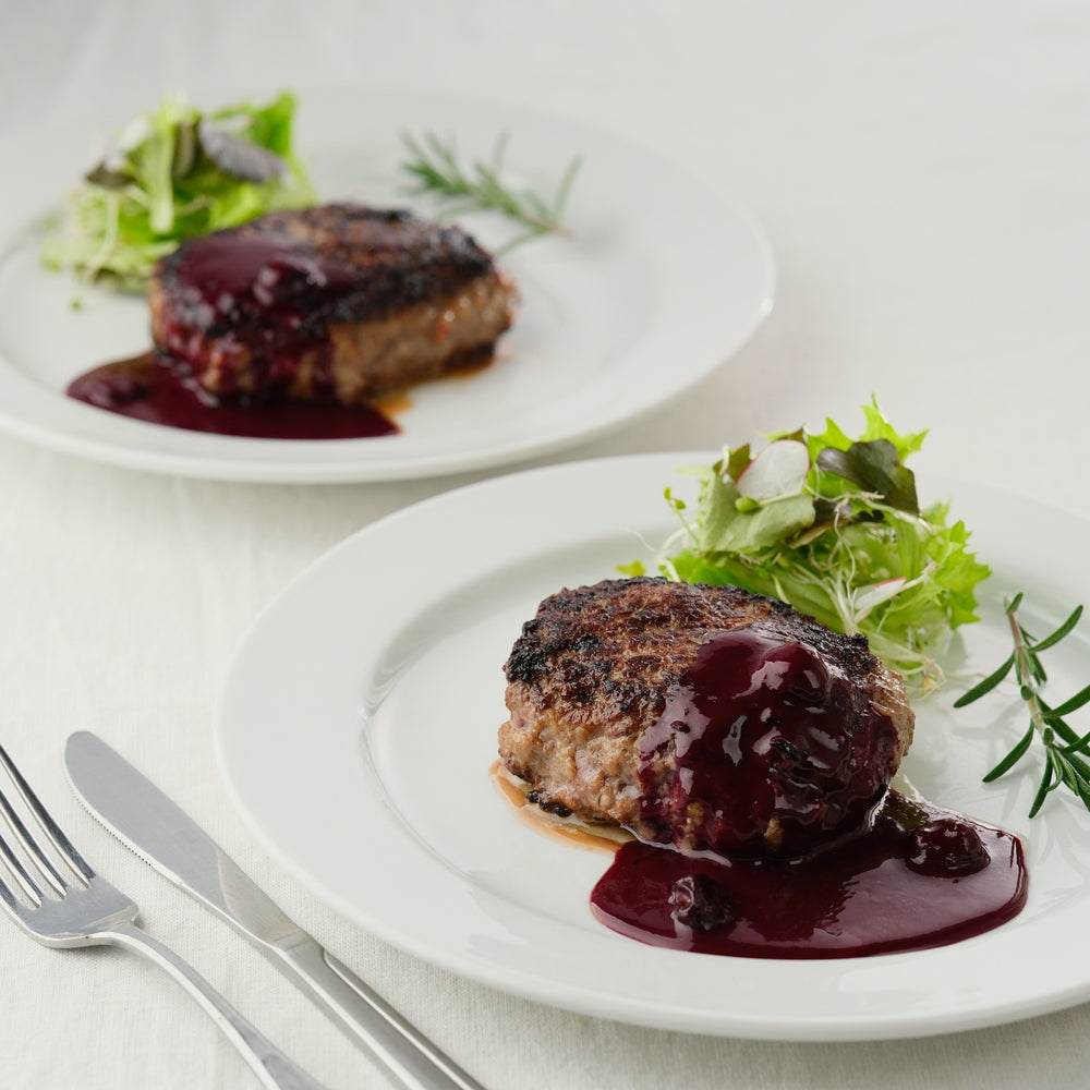 【ギフトカード】1日1組限定フレンチ 「ル ソルシエ」監修ブルーベリーソースと長萩和牛ハンバーグセット