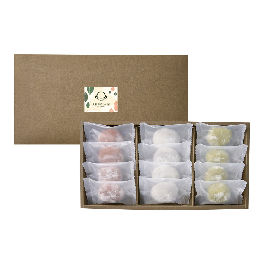 【ギフトカード】大福の「ひむか屋」　とろ～りクリーム大福　3種食べ比べ（12個）