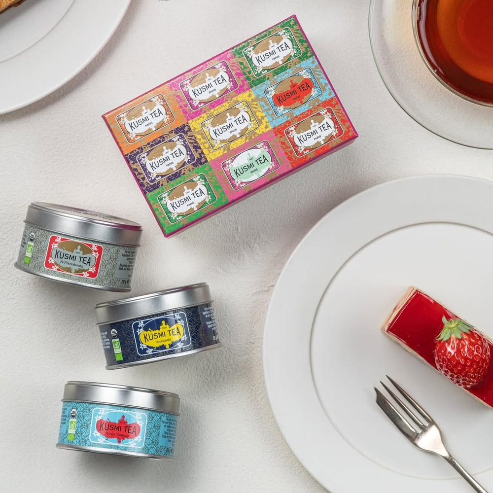 【ギフトカード】仏産オーガニックティーメゾン　KUSMI TEA（クスミティー）お洒落なミニ缶　飲み比べ