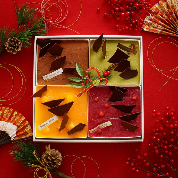 shirokane sweet　TOKYO　スクエアスイーツおせち　４種ティラミスアソート
（プレーン、マンゴーオレンジ、フランボワーズ、ピスタチオ）