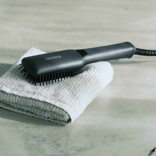 SALONIA ストレートヒートブラシ スリム BK SL-012BKS