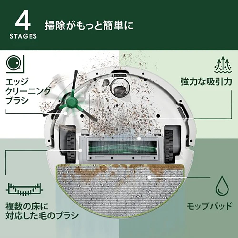 アイロボット ロボット掃除機 Roombaルンバ 105 Combo ロボットホワイト