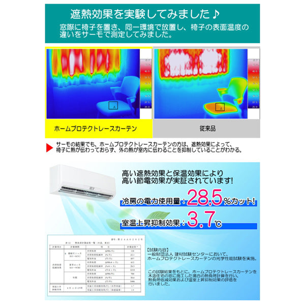 TEIJIN 帝人 遮熱・保温・UVカット・透け防止 多機能レースカーテン【100×133cm/2枚組】