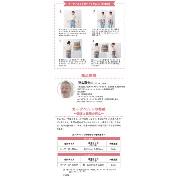 辻希美 プロデュース 骨盤バンド カーブルベルト プロテクト【L-LL】