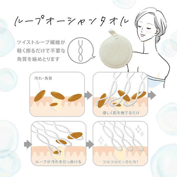 ループオーシャンタオル　2種3枚セット（タオル2枚･洗顔パフ1枚）