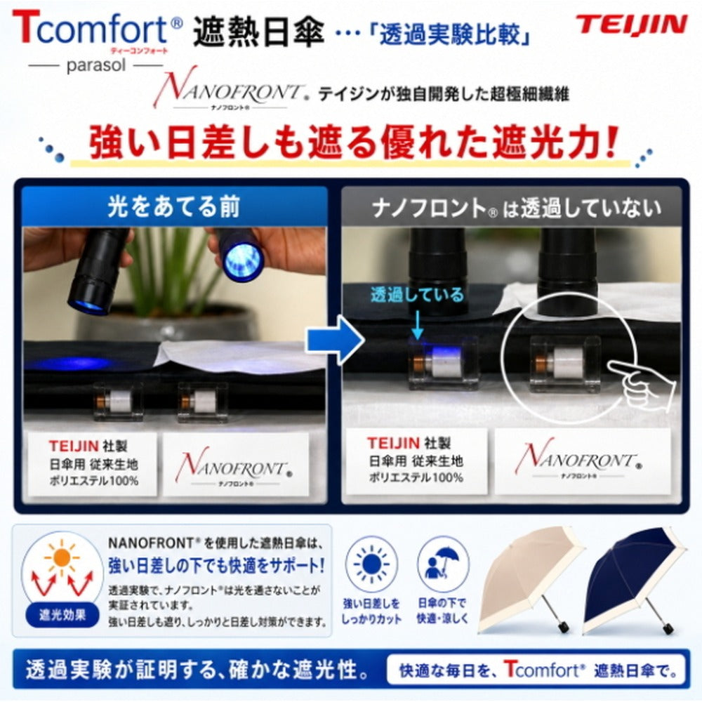 テイジン T-comfort　晴雨／男女兼用遮熱パラソル【グレージュ】