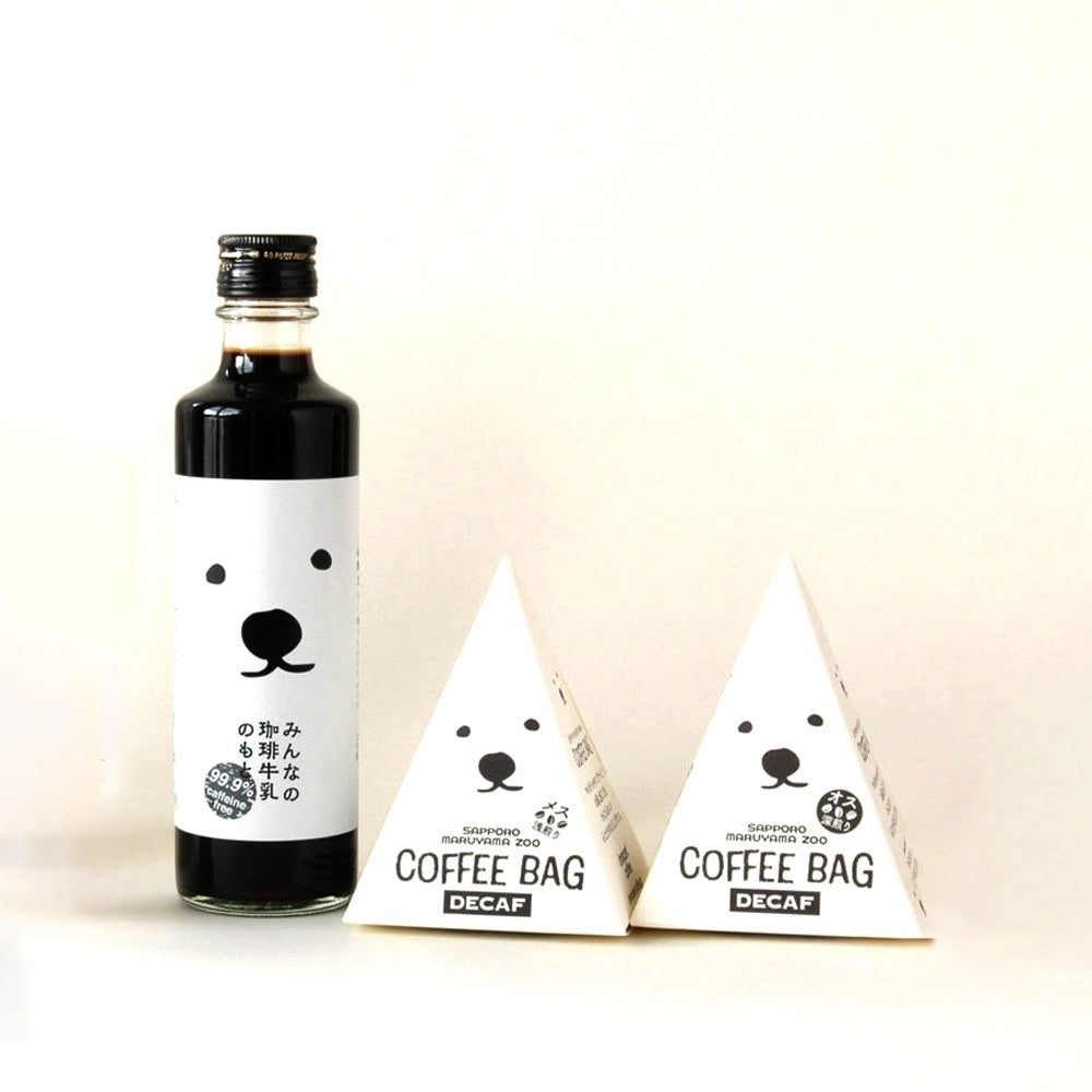 【ギフトカード】「innocent coffee」シロクマカフェ デカフェセット(コーヒーバッグ2種・みんなのコーヒー牛乳のもと1本)