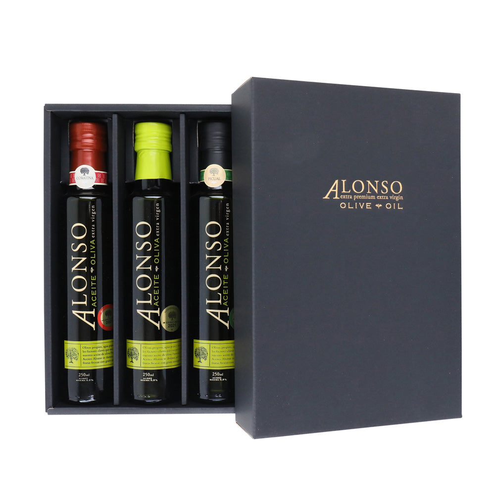 【ギフトカード】【受賞歴多数】ALONSO エクストラヴァージンオリーブオイル 3種(BLEND・CORATINA・PICUAL)各1本