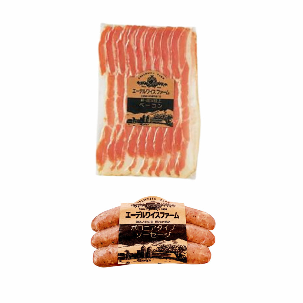 【ギフトカード】北海道・誕生90余年 長期氷温熟成製法 「エーデルワイスファーム」 薪・炭火仕上げベーコン・ソーセージ　ギフト H