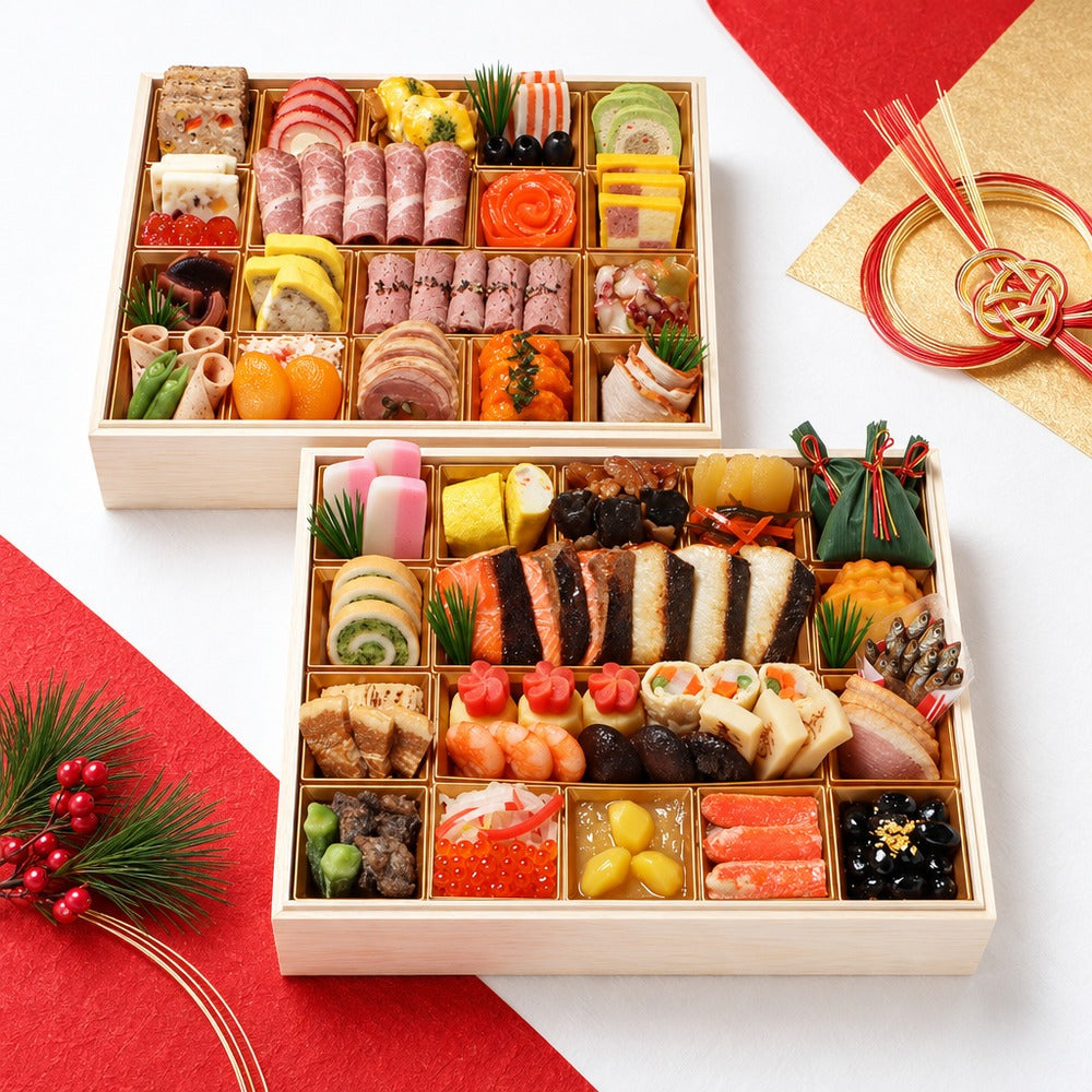 【冷蔵】「わらびの里」 料亭おせちオードブル2段重【51品】
