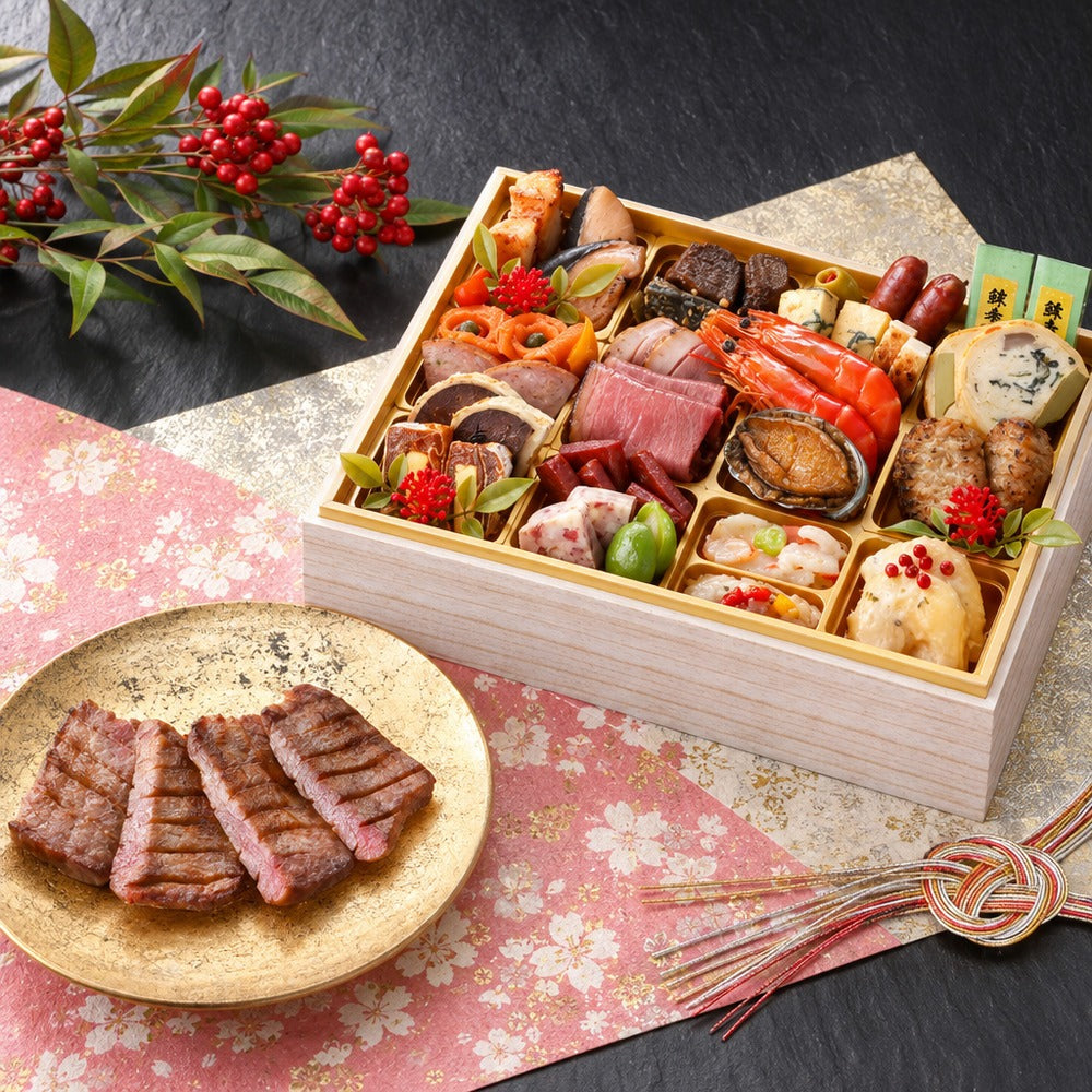 利久 和洋おせち 一段重（28品+牛たん真空パック入）【28品】