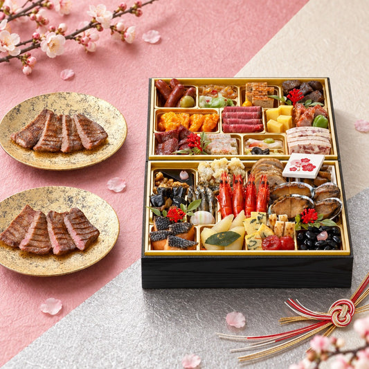 利久 和洋中おせち 亀 二段重（39品+牛たん真空パック入）【39品】