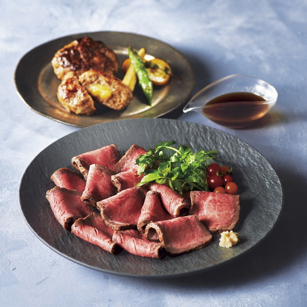 スギモト黒毛和牛ローストビーフとハンバーグセット