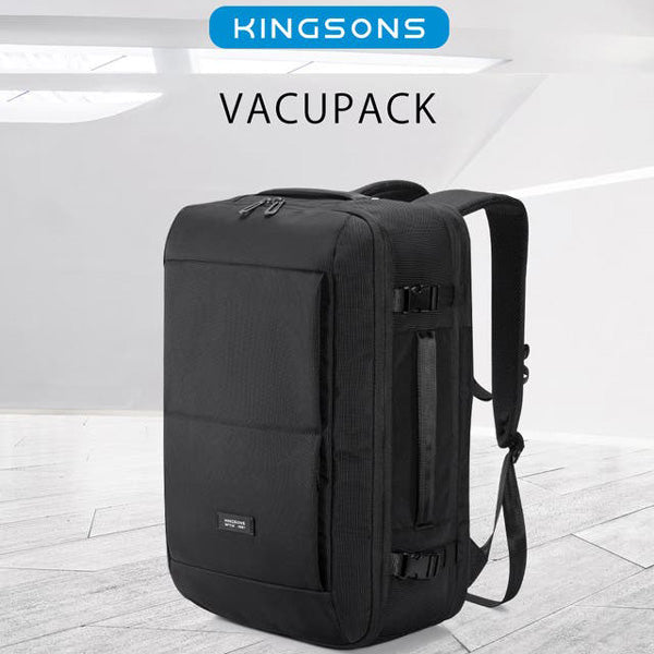 PCと衣類を分けて収納。TSAロック付きで盗難対策も万全 KINGSONS VACUPACK (ブラック）