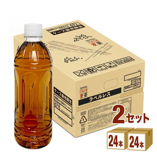 イズミック麦茶 ラベルレス 500ml【48本(2ケース)】