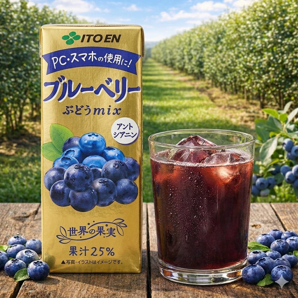 伊藤園ブルーベリーぶどうmix紙パック200ml×24本×4ケース(96本)