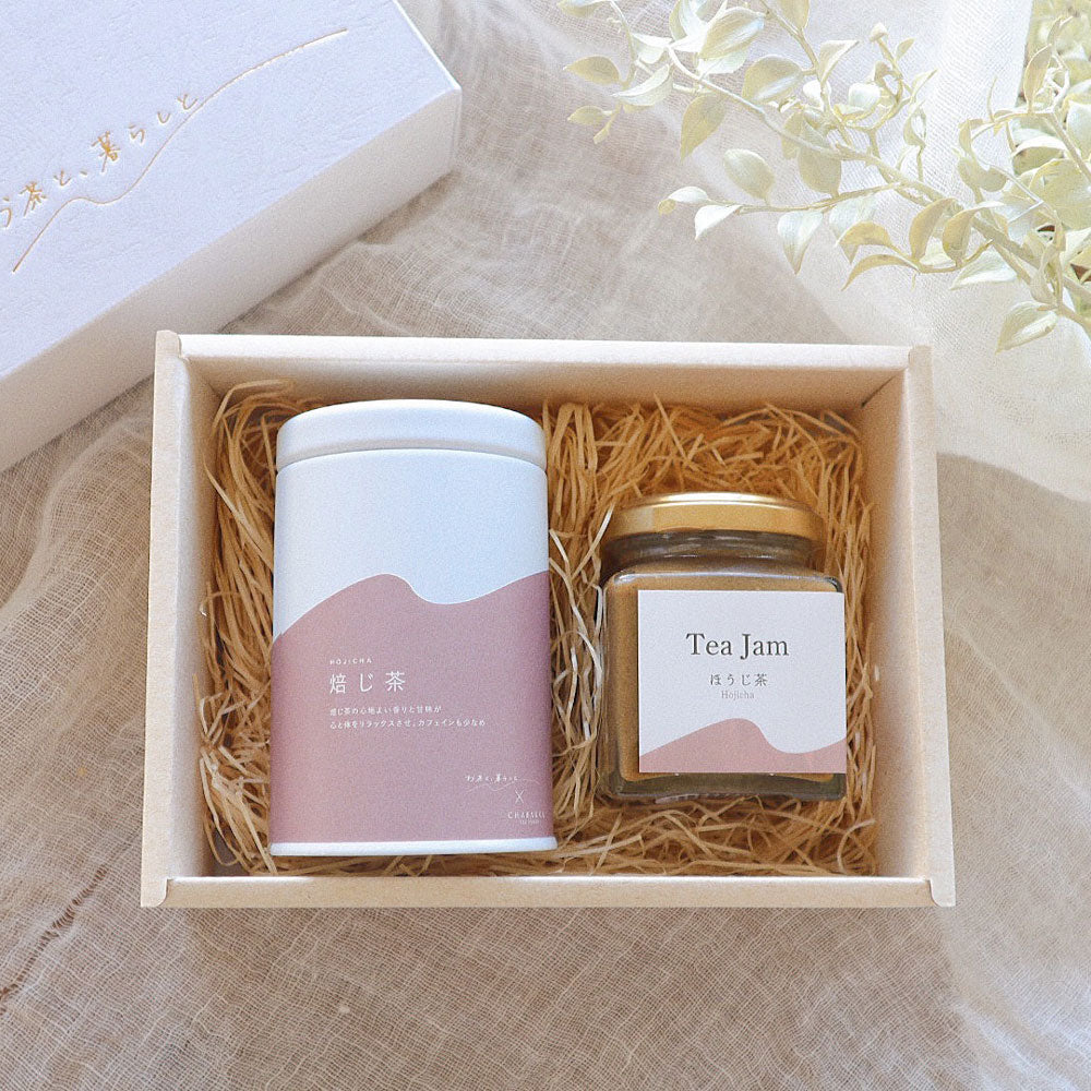 【ギフトカード】お茶と、暮らしと ティータイムセット ほうじ茶ティーバッグ缶・Teaミルクジャム130g(ほうじ茶)