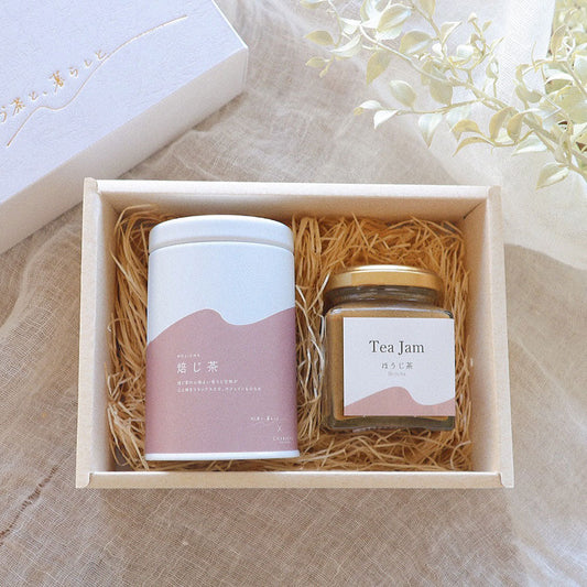 【ギフトカード】お茶と、暮らしと ティータイムセット ほうじ茶ティーバッグ缶・Teaミルクジャム130g(ほうじ茶)