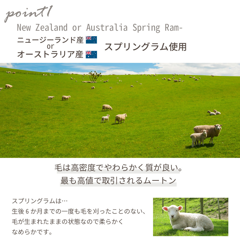 洗える 長毛 ムートンラグ 1匹サイズ　グレージュ