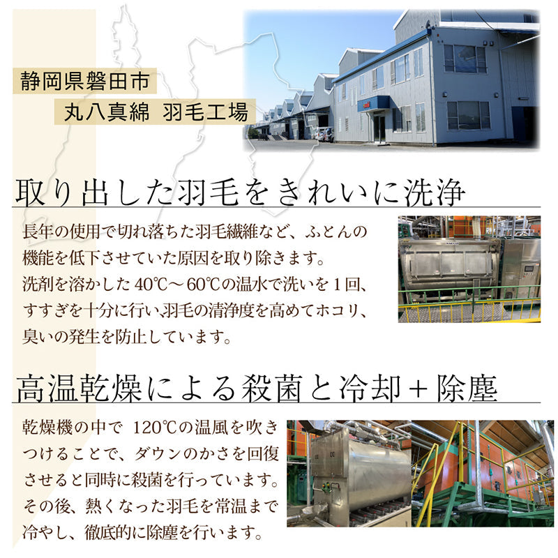 丸八真綿　ミライクルダウン羽毛掛布団70% 防ダニ加工 シングル ブルー