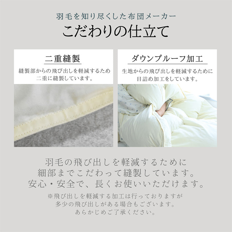 丸八真綿　ミライクルダウン羽毛掛布団70% 防ダニ加工 シングル ブルー