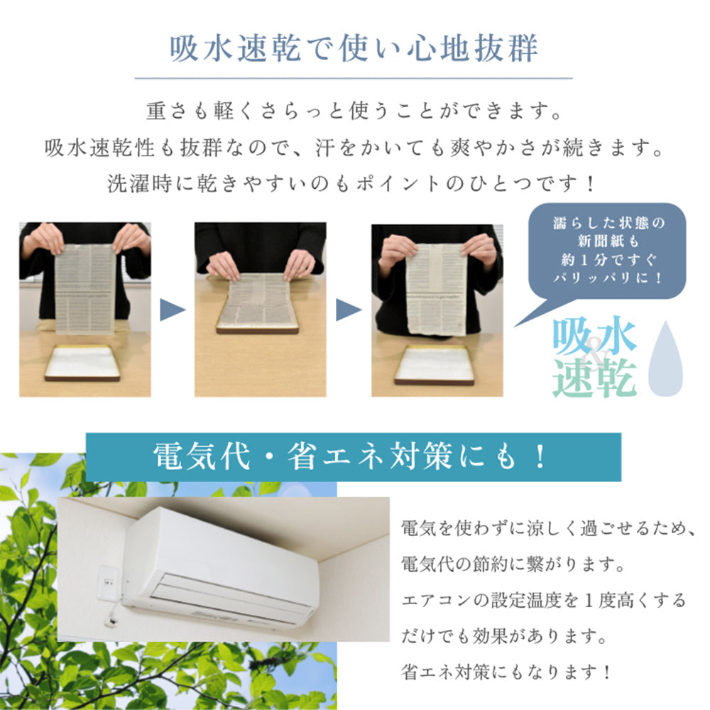 除湿機能付き 冷感敷きパッド ダブル ベージュ