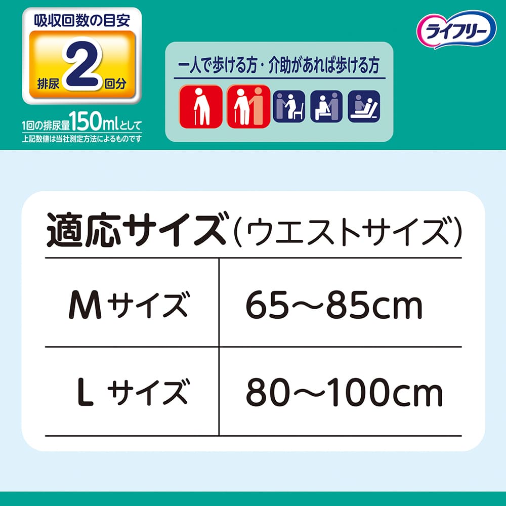 ライフリー 歩くのらくらくうす型パンツ 2回 M 20枚(3パック)