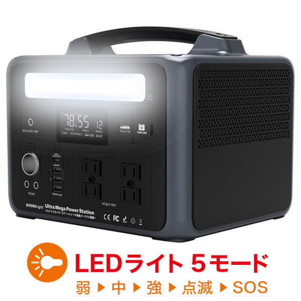 エバーブライト　ウルトラメガパワーステーション(ポータブル電源/ポータブルバッテリー)
