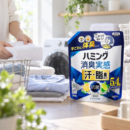 ハミング　消臭実感　汗・脂臭タイプ　クリアシトラスの香り　詰替え　1950ml【4個】