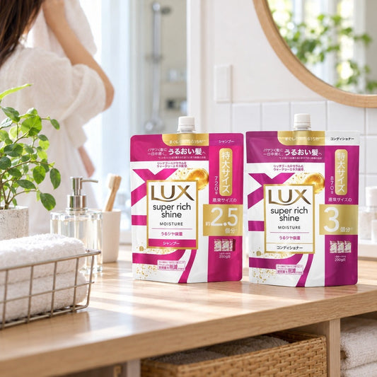 LUX(ラックス)　スーパーリッチシャイン　モイスチャー　保湿シャンプー＆コンディショナー　詰替えセット　720g、870g【7個】