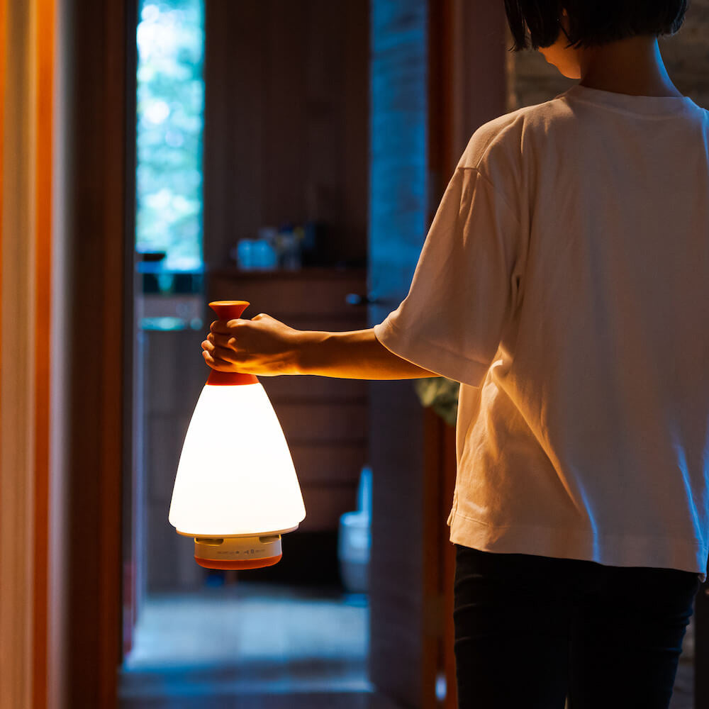 【ギフトカード】「MoriMori」　ROOMS ラバーハンドル（LEDランタンスピーカー）