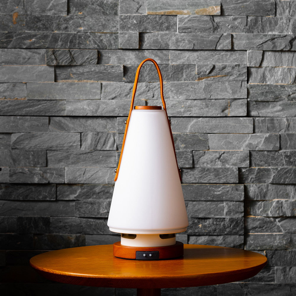 【ギフトカード】「MoriMori」ROOMS レザーハンドル（LEDランタンスピーカー）